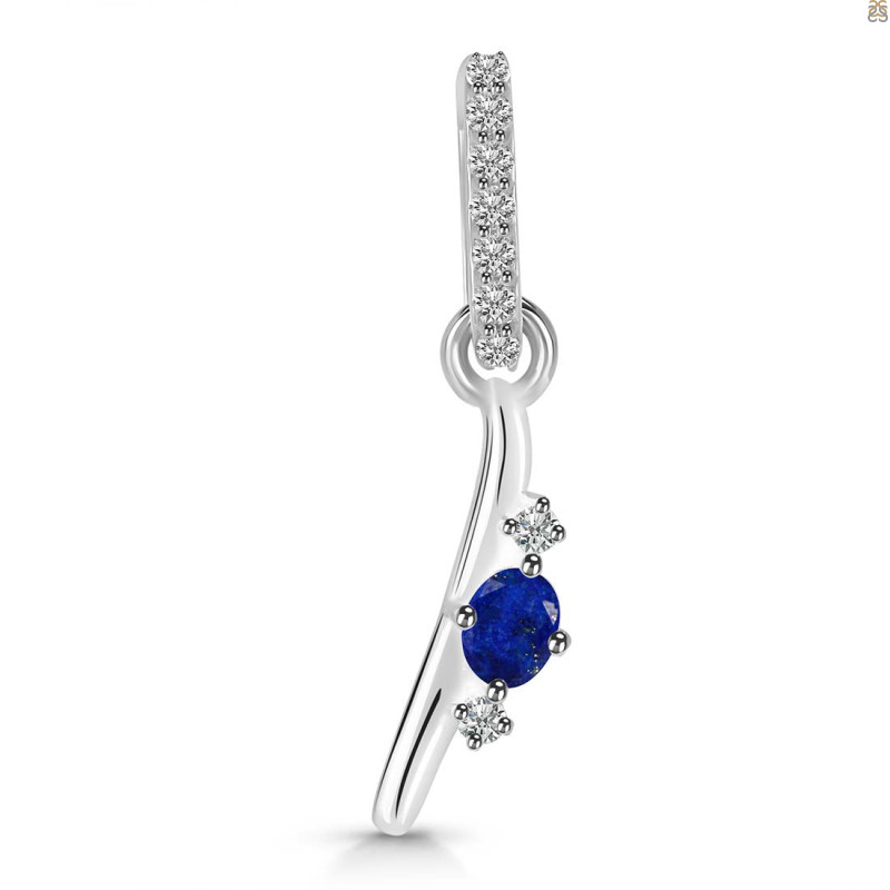 Lapis & White Topaz Alphabet I Pendant LLP-RDA-35.