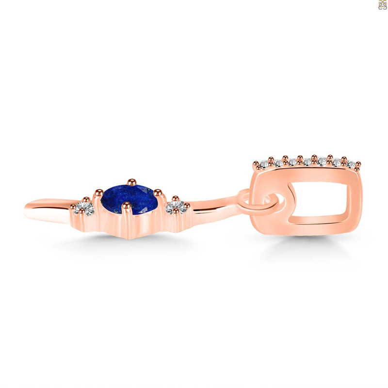 Lapis & White Topaz Alphabet I Pendant LLP-RDA-35.