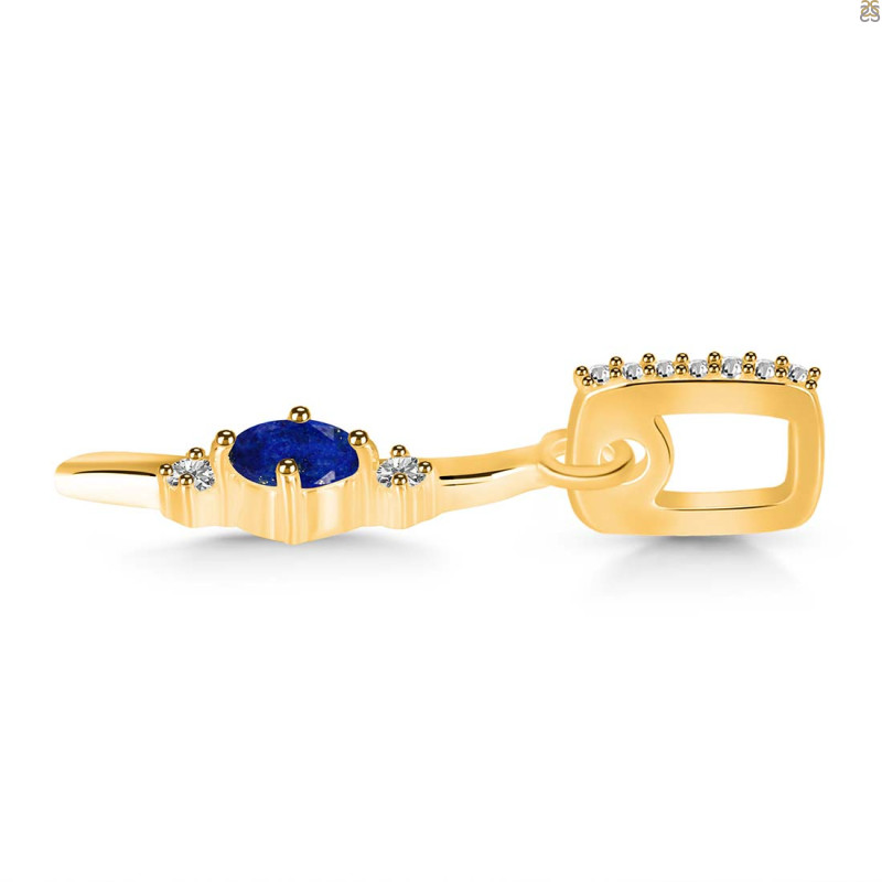Lapis & White Topaz Alphabet I Pendant LLP-RDA-35.