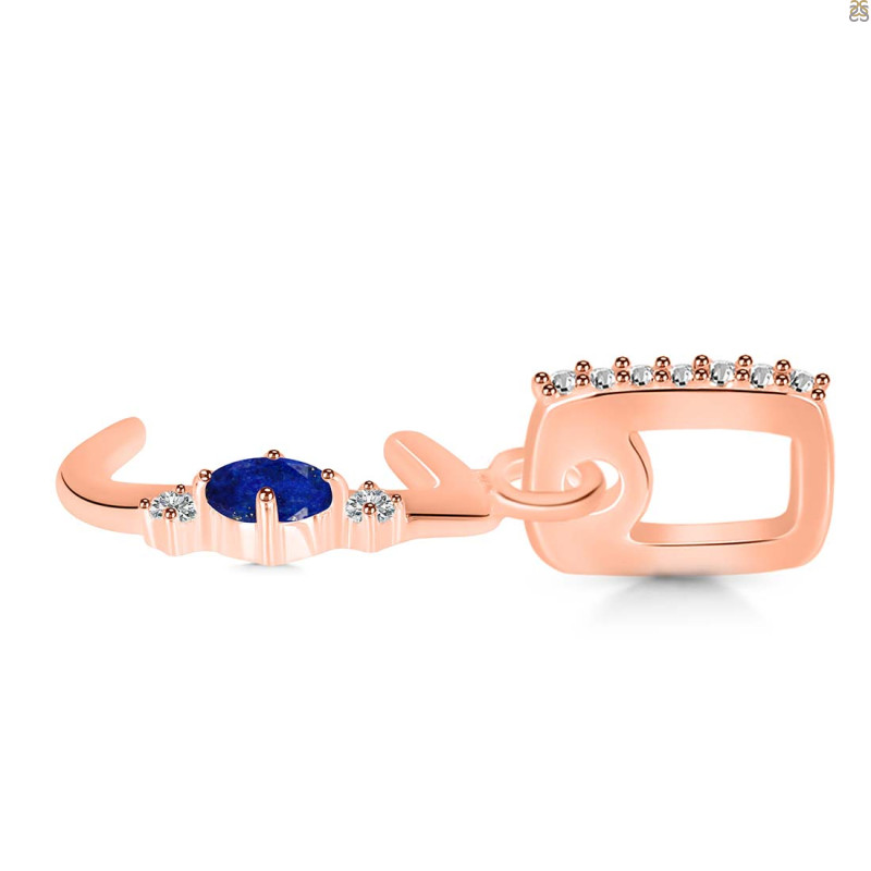 Lapis & White Topaz Alphabet J Pendant LLP-RDA-36.