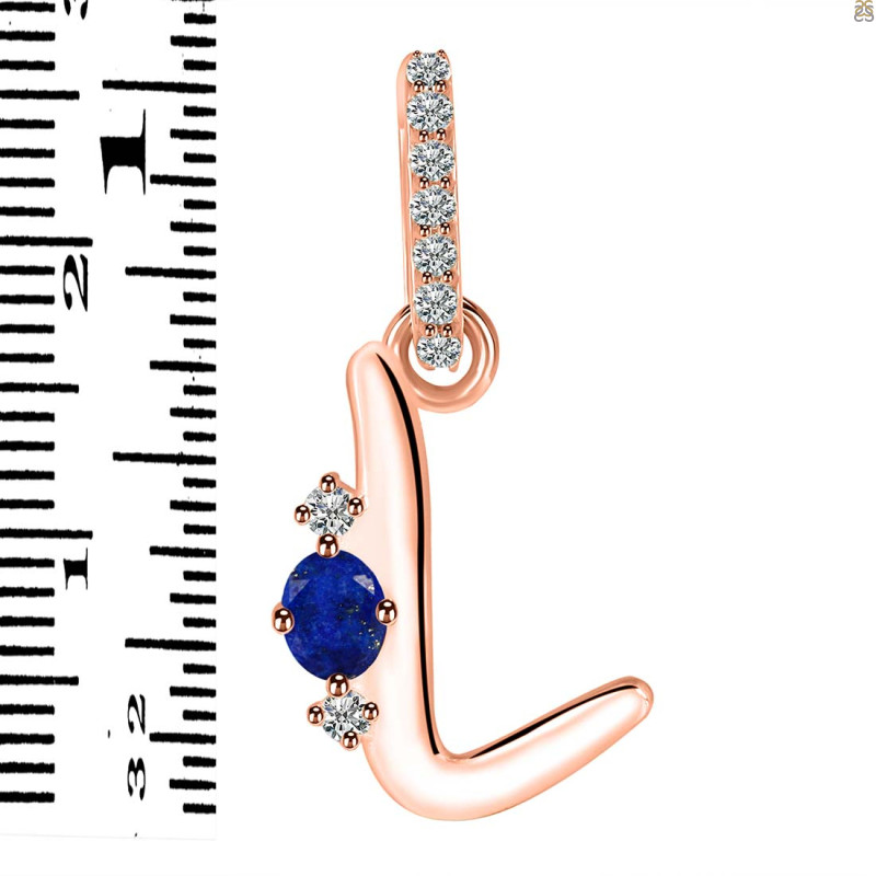 Lapis & White Topaz Alphabet L Pendant LLP-RDA-38.