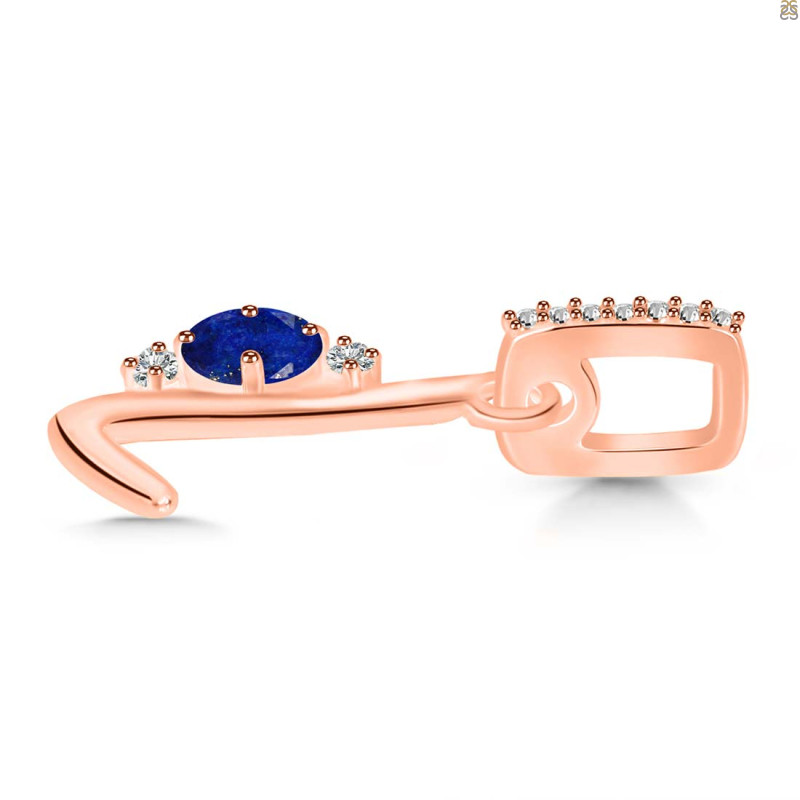 Lapis & White Topaz Alphabet L Pendant LLP-RDA-38.