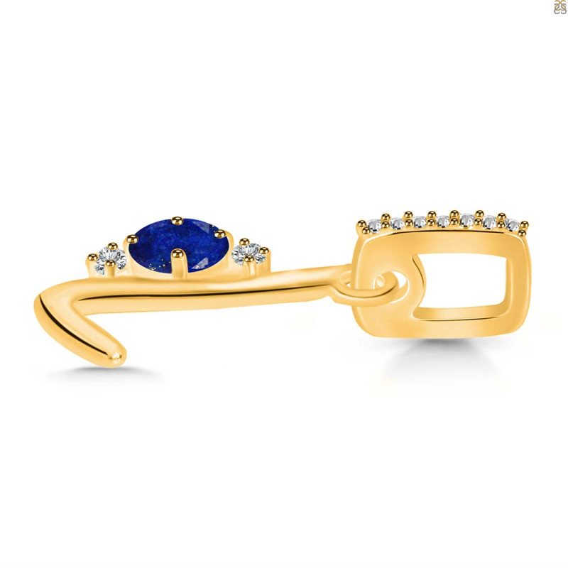 Lapis & White Topaz Alphabet L Pendant LLP-RDA-38.