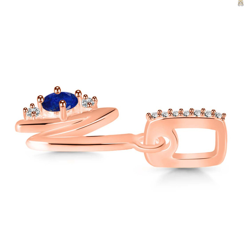 Lapis & White Topaz Alphabet N Pendant LLP-RDA-40.