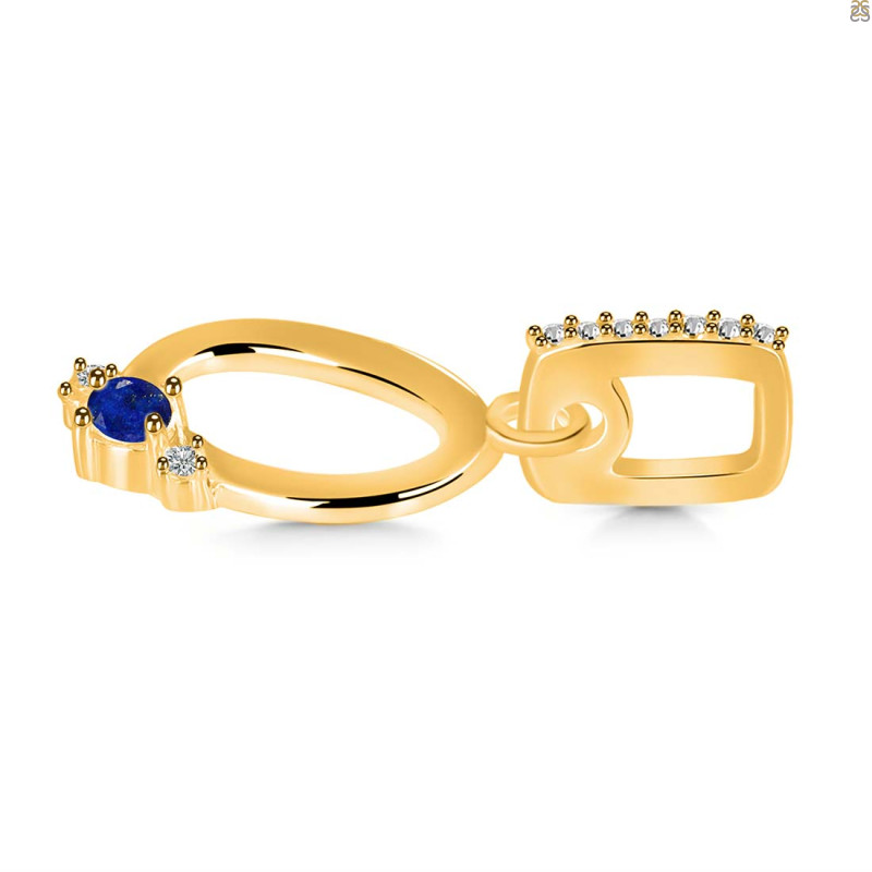 Lapis & White Topaz Alphabet O Pendant LLP-RDA-41.