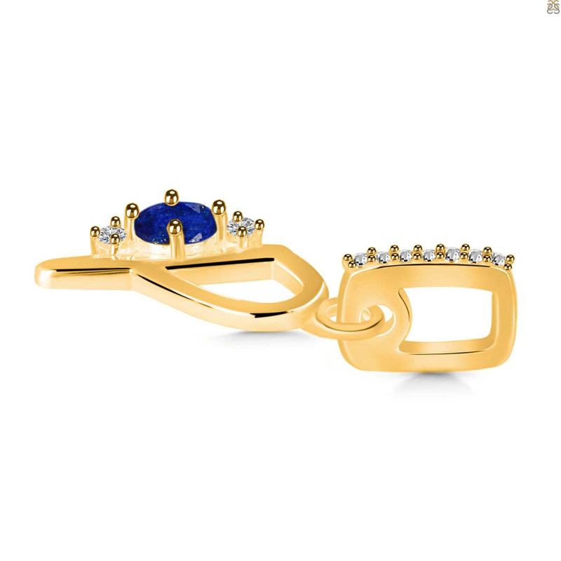 Lapis & White Topaz Alphabet P Pendant LLP-RDA-42.
