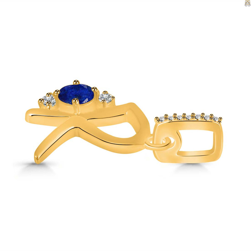 Lapis & White Topaz Alphabet R Pendant LLP-RDA-44.