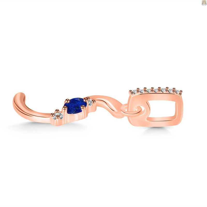 Lapis & White Topaz Alphabet S Pendant LLP-RDA-45.