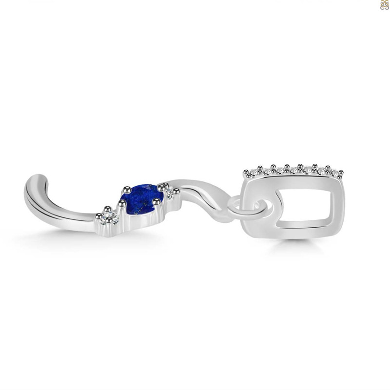 Lapis & White Topaz Alphabet S Pendant LLP-RDA-45.