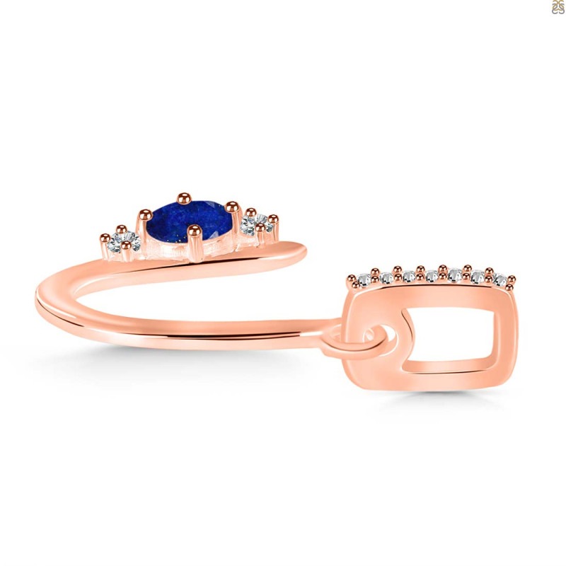 Lapis & White Topaz Alphabet U Pendant LLP-RDA-47.