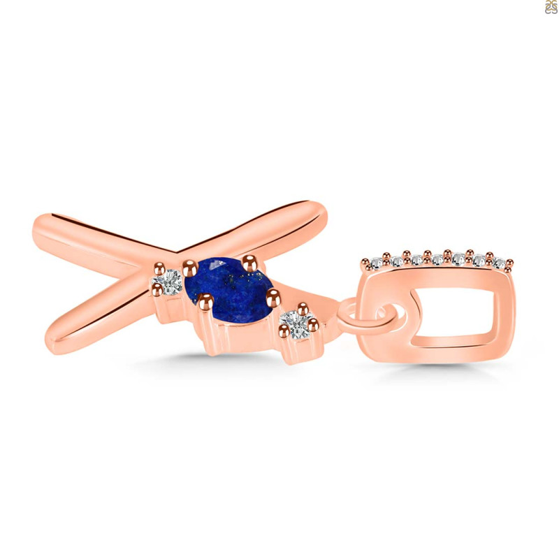 Lapis & White Topaz Alphabet X Pendant LLP-RDA-50.