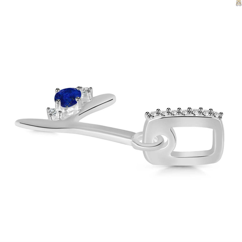 Lapis & White Topaz Alphabet Y Pendant