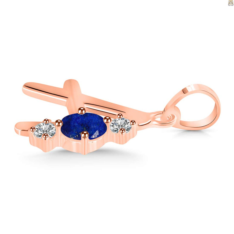 Lapis & White Topaz Alphabet A Pendant LLP-RDA-53.