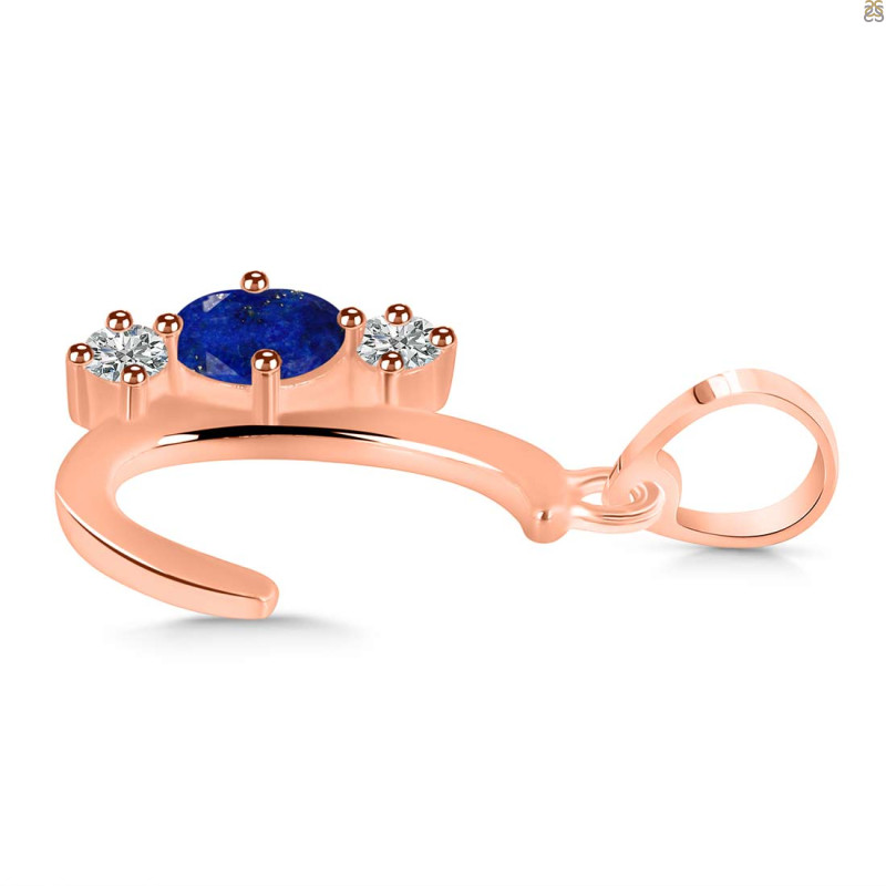 Lapis & White Topaz Alphabet C Pendant LLP-RDA-55.