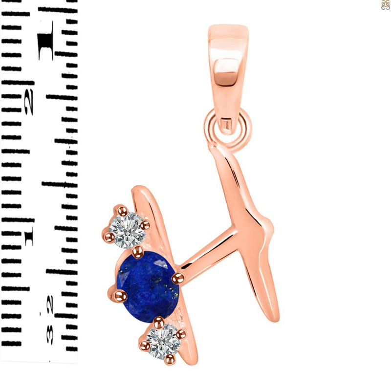 Lapis & White Topaz Alphabet H Pendant LLP-RDA-60.