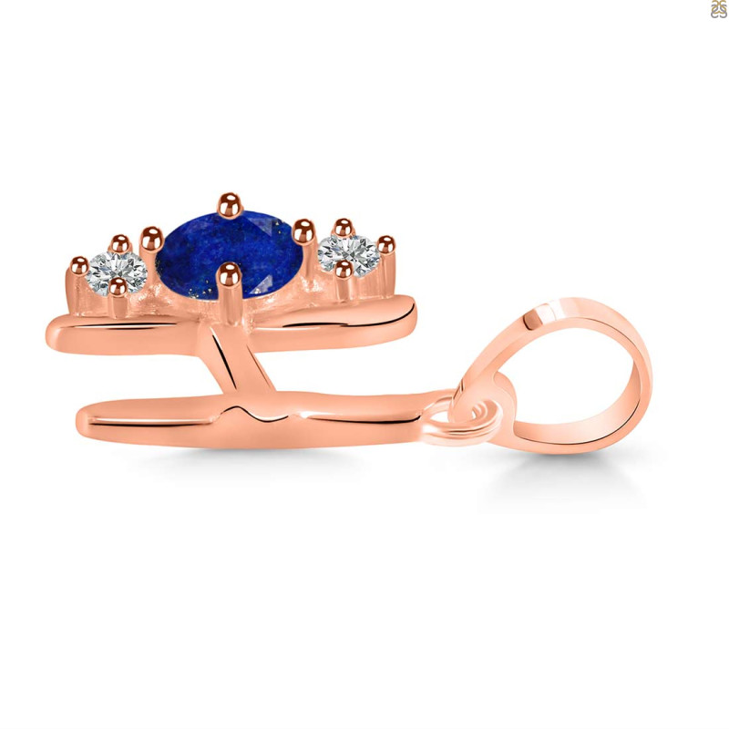Lapis & White Topaz Alphabet H Pendant LLP-RDA-60.