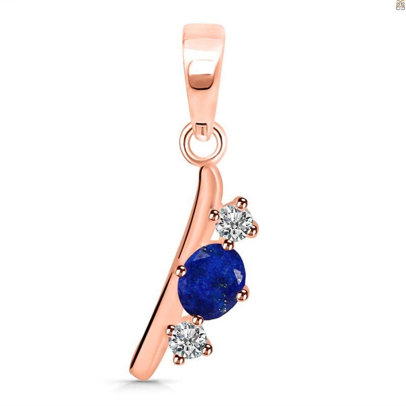 Lapis & White Topaz Alphabet I Pendant LLP-RDA-61.