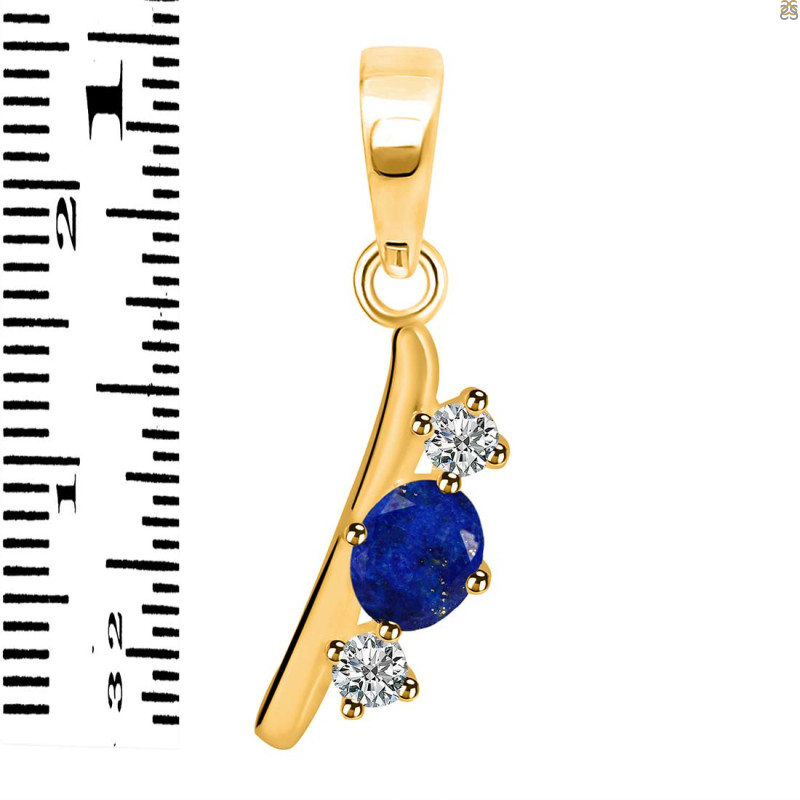 Lapis & White Topaz Alphabet I Pendant LLP-RDA-61.