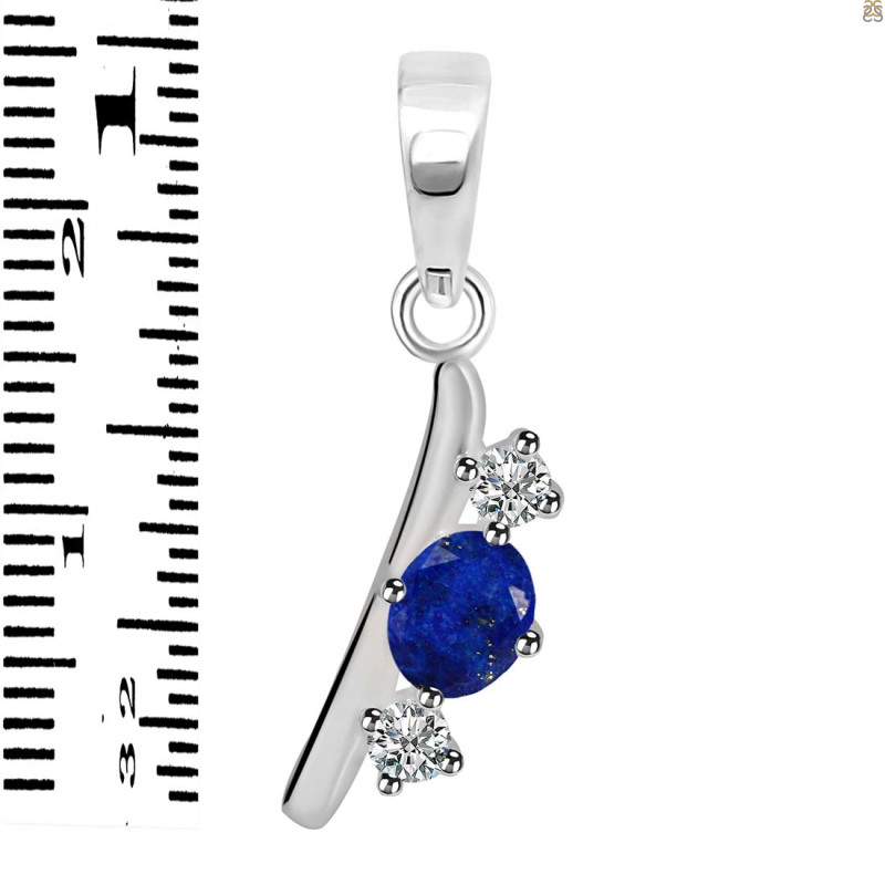 Lapis & White Topaz Alphabet I Pendant LLP-RDA-61.