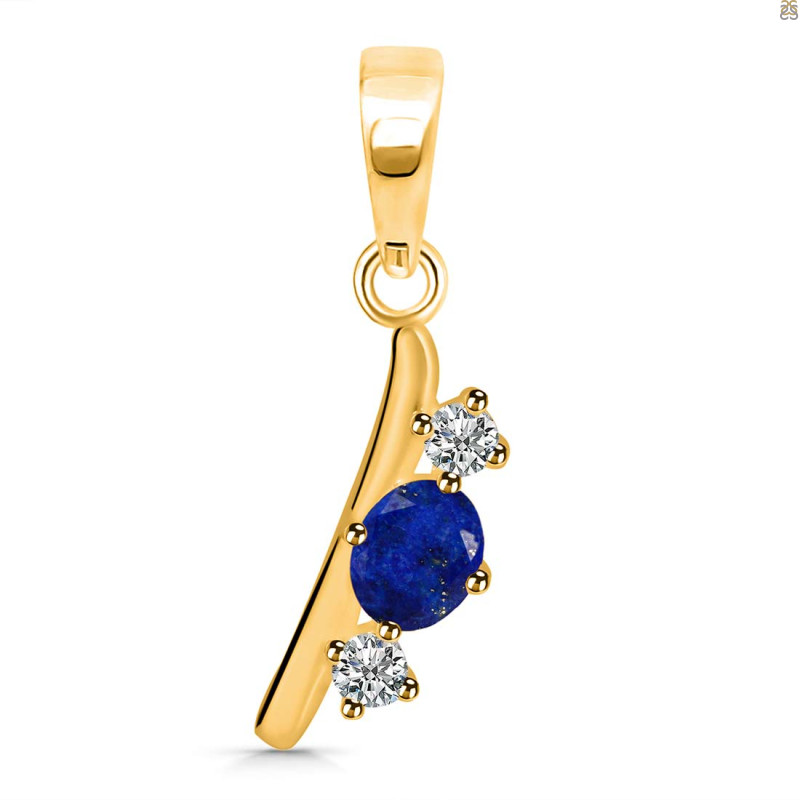 Lapis & White Topaz Alphabet I Pendant LLP-RDA-61.