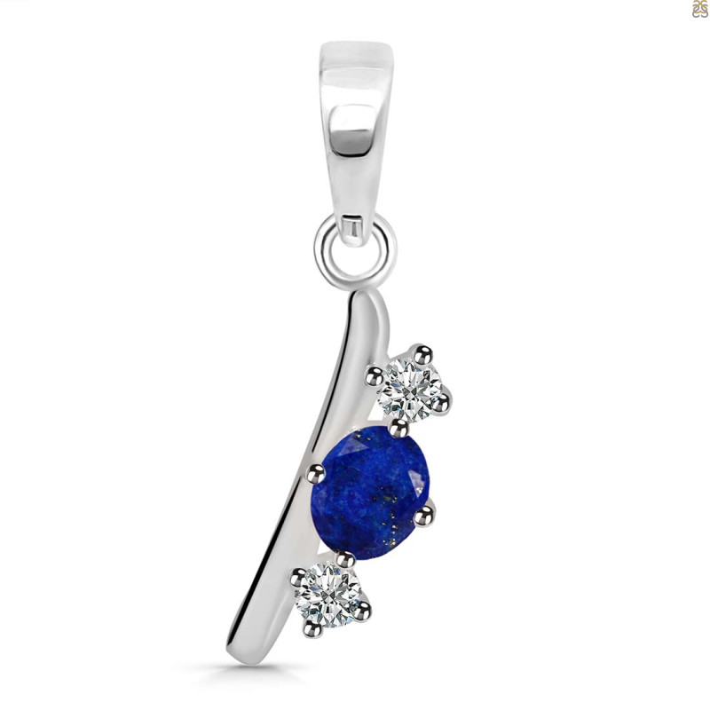 Lapis & White Topaz Alphabet I Pendant LLP-RDA-61.