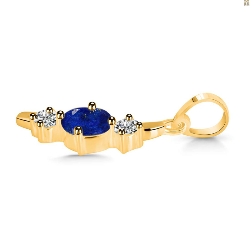 Lapis & White Topaz Alphabet I Pendant LLP-RDA-61.