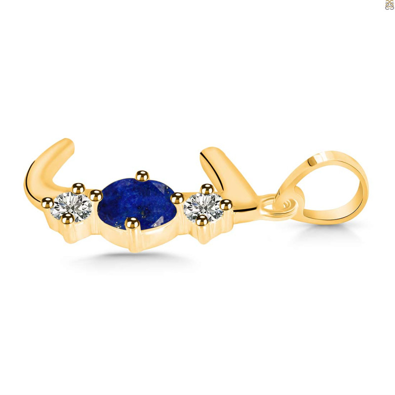Lapis & White Topaz Alphabet J Pendant LLP-RDA-62.