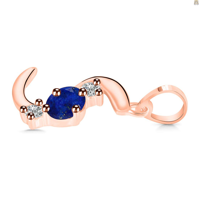 Lapis & White Topaz Alphabet S Pendant LLP-RDA-71.
