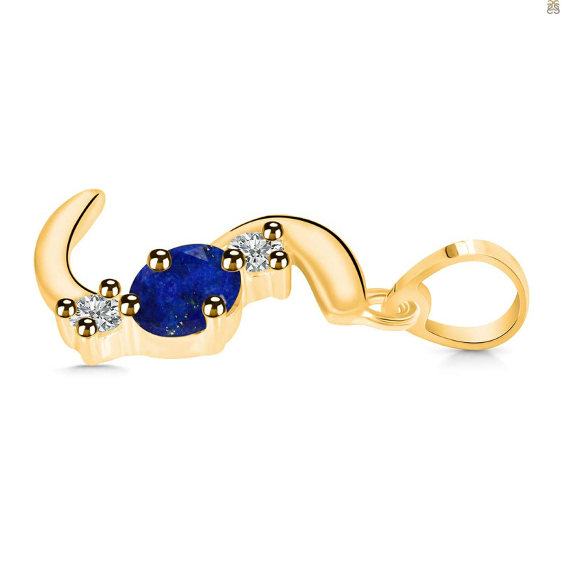 Lapis & White Topaz Alphabet S Pendant LLP-RDA-71.