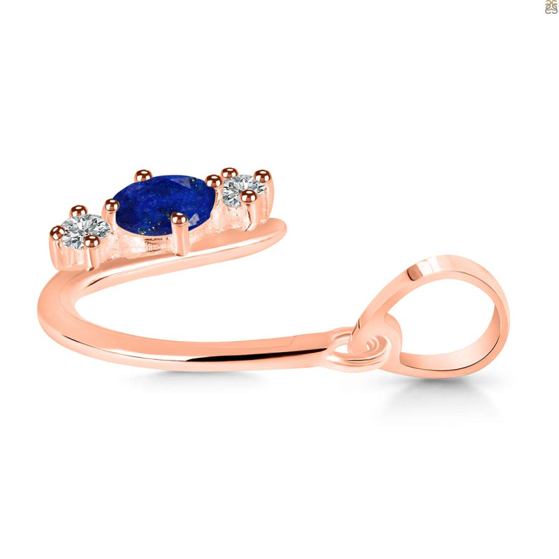 Lapis & White Topaz Alphabet U Pendant LLP-RDA-73.