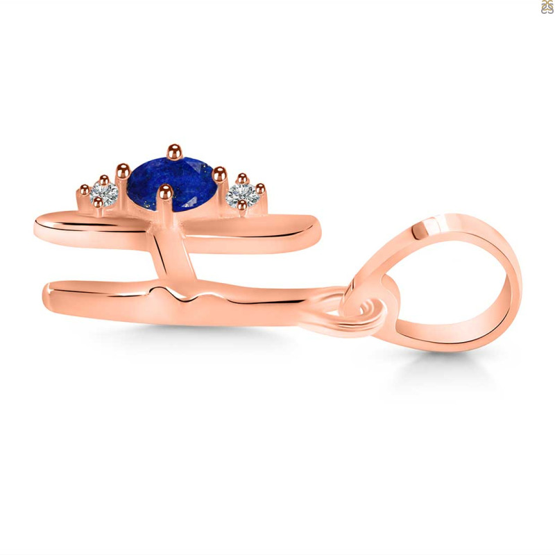 Lapis & White Topaz Alphabet H Pendant LLP-RDA-8.