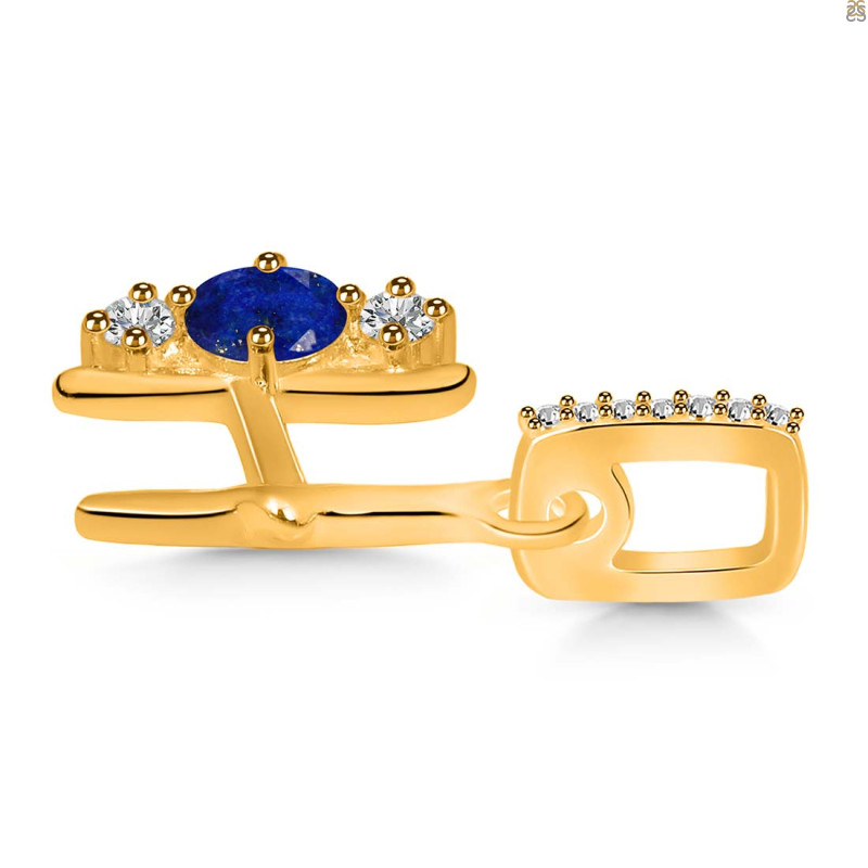 Lapis & White Topaz Alphabet H Pendant LLP-RDA-86.
