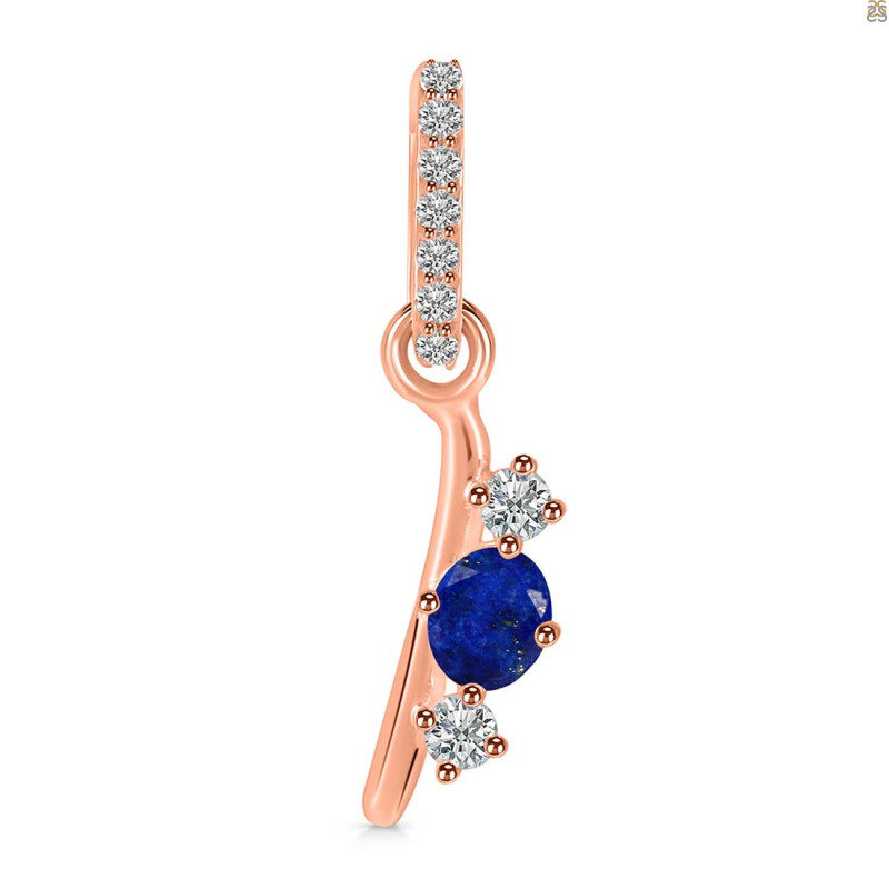 Lapis & White Topaz Alphabet I Pendant LLP-RDA-87.