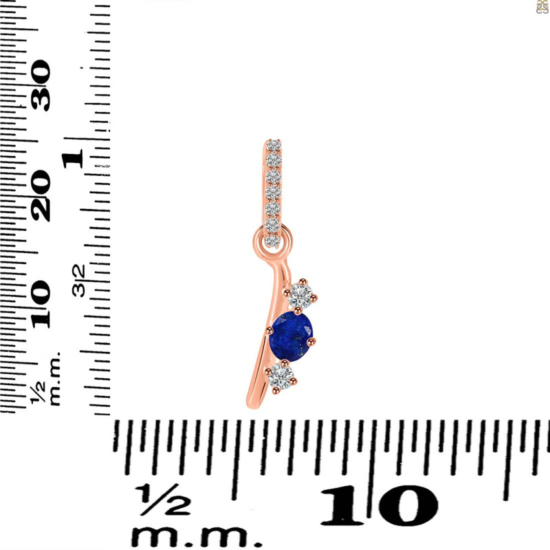 Lapis & White Topaz Alphabet I Pendant LLP-RDA-87.