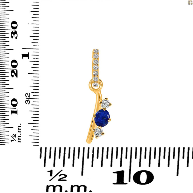 Lapis & White Topaz Alphabet I Pendant LLP-RDA-87.