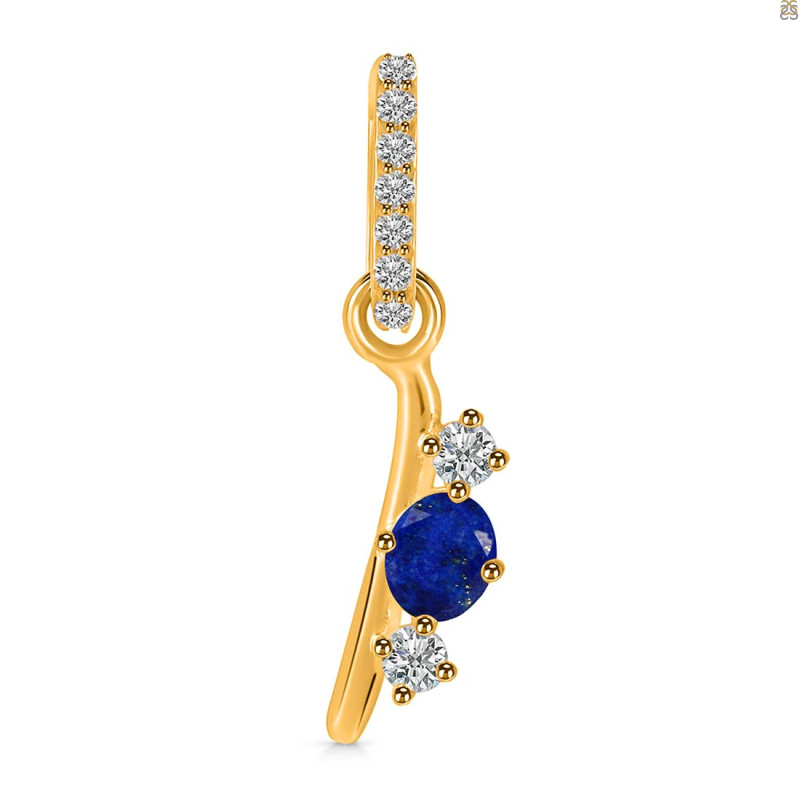 Lapis & White Topaz Alphabet I Pendant LLP-RDA-87.