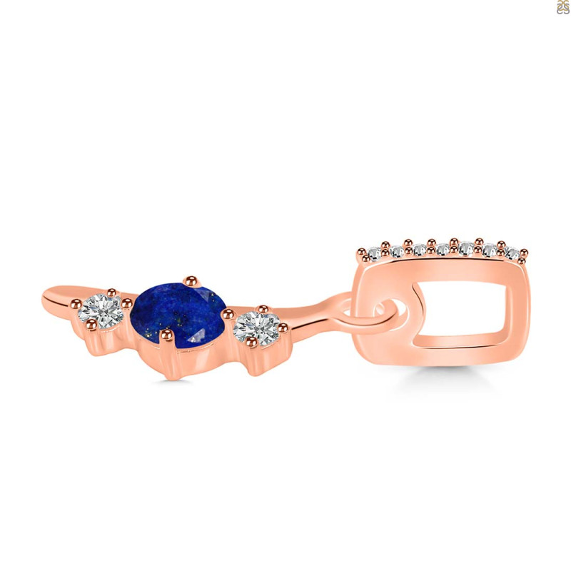 Lapis & White Topaz Alphabet I Pendant LLP-RDA-87.