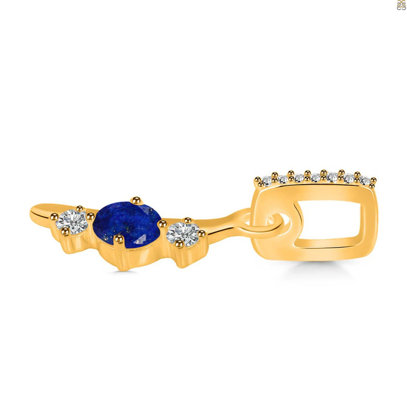 Lapis & White Topaz Alphabet I Pendant LLP-RDA-87.