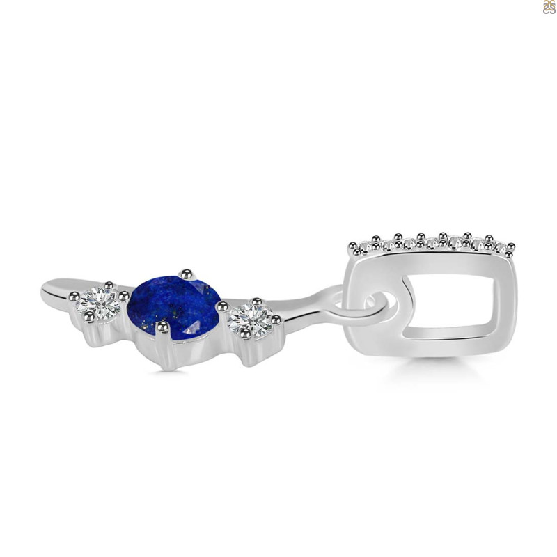 Lapis & White Topaz Alphabet I Pendant