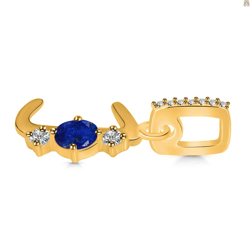 Lapis & White Topaz Alphabet J Pendant LLP-RDA-88.