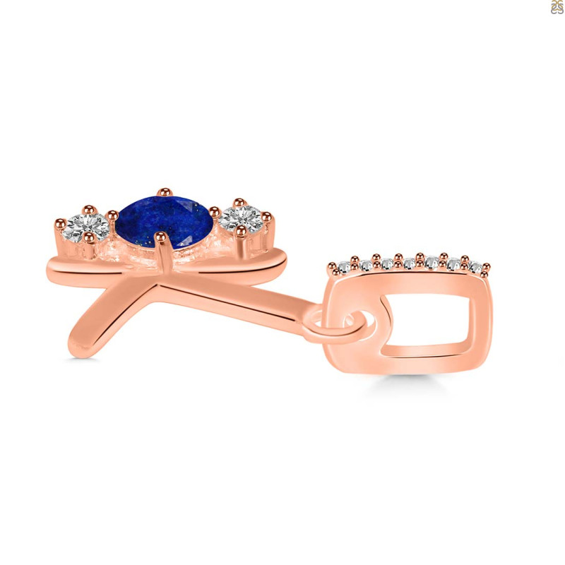 Lapis & White Topaz Alphabet K Pendant LLP-RDA-89.