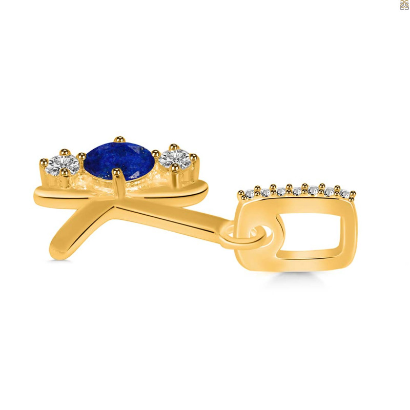 Lapis & White Topaz Alphabet K Pendant LLP-RDA-89.