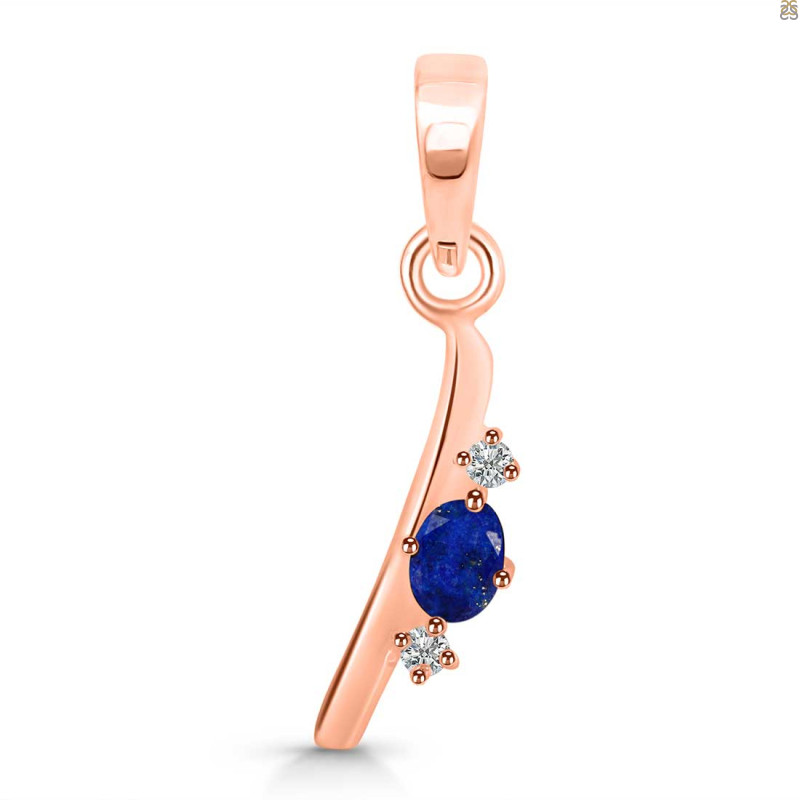 Lapis & White Topaz Alphabet I Pendant LLP-RDA-9.