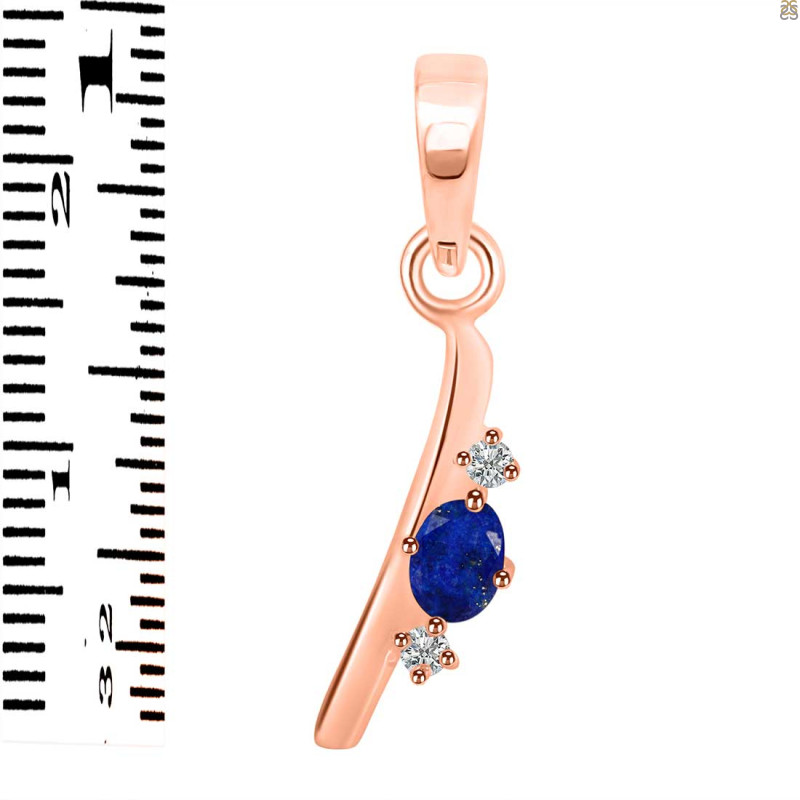 Lapis & White Topaz Alphabet I Pendant LLP-RDA-9.