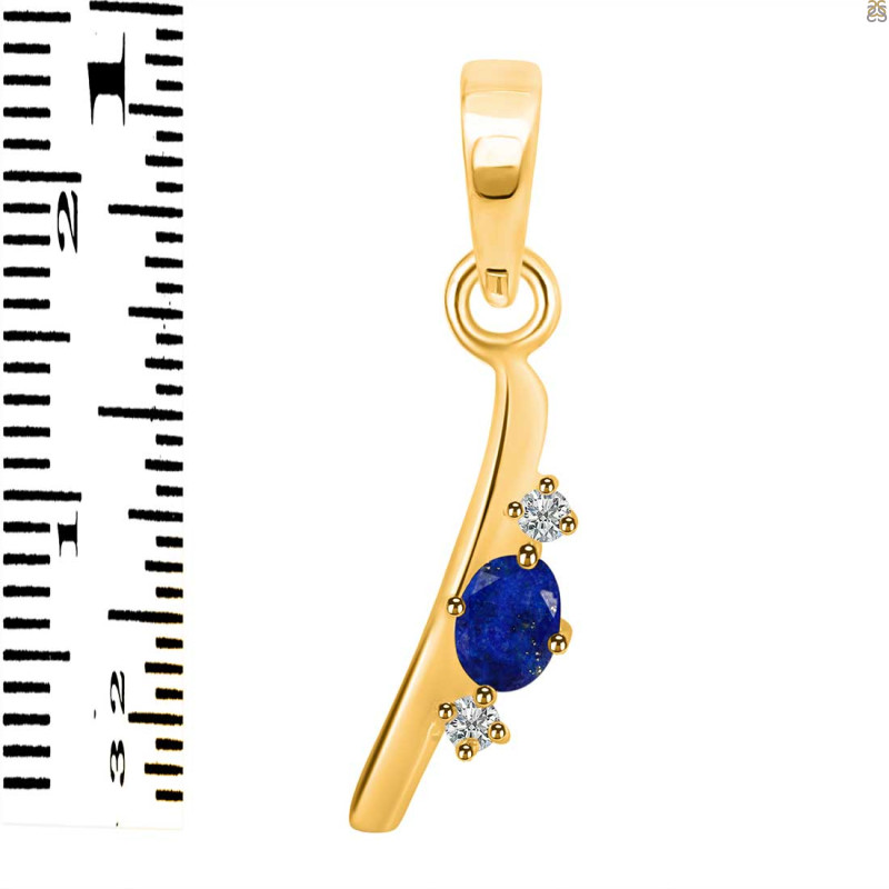 Lapis & White Topaz Alphabet I Pendant LLP-RDA-9.