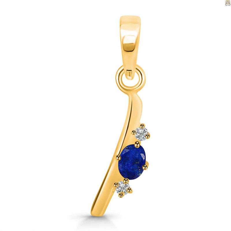 Lapis & White Topaz Alphabet I Pendant LLP-RDA-9.