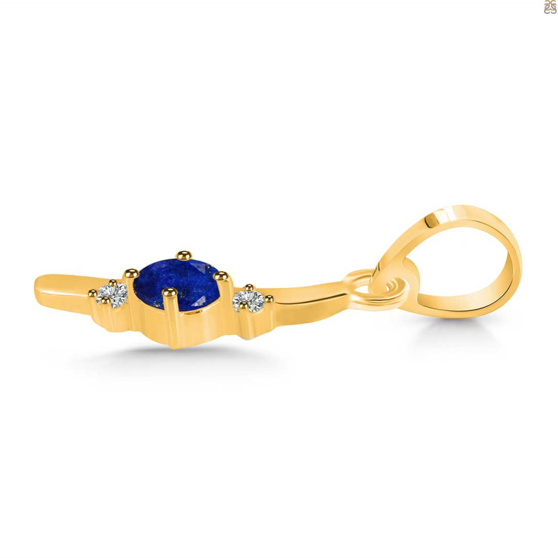 Lapis & White Topaz Alphabet I Pendant LLP-RDA-9.