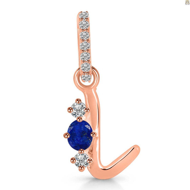 Lapis & White Topaz Alphabet L Pendant LLP-RDA-90.