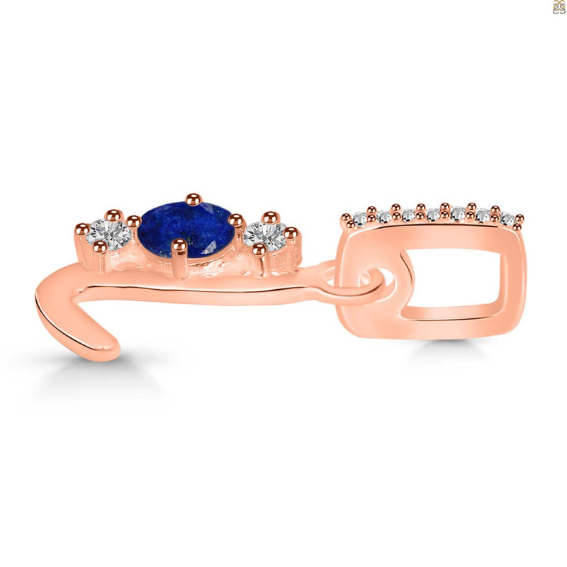Lapis & White Topaz Alphabet L Pendant LLP-RDA-90.