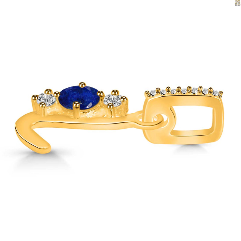 Lapis & White Topaz Alphabet L Pendant LLP-RDA-90.